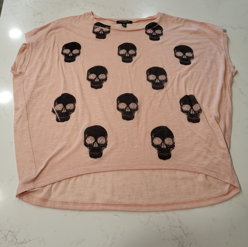 Pink Skull Print Top